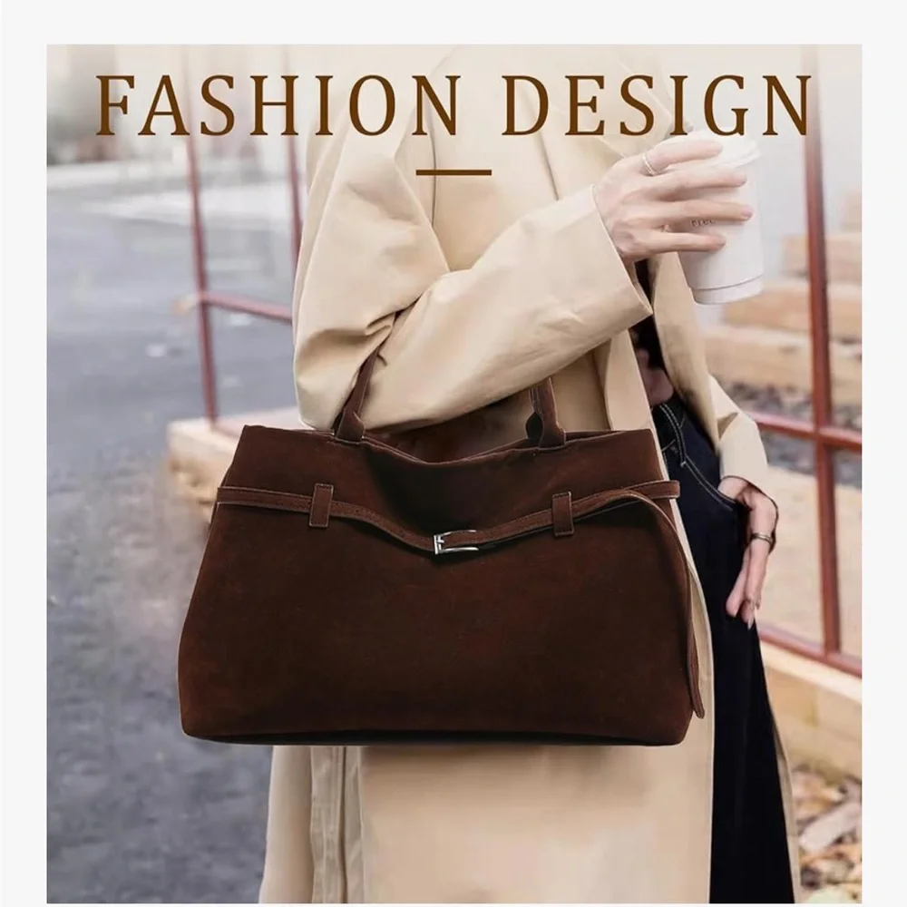 NWOT Brown Suede Handbag